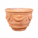 Klassisch verzierter, runder Terracottatopf aus Impruneta – handgefertigt in Italien